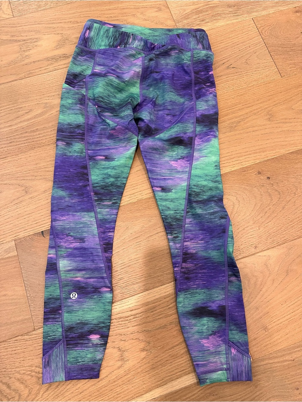 lululemon athletica Purple & Teal Striped Waistband Leggings